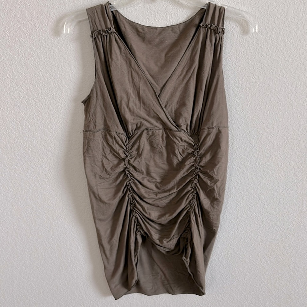 Women brown sleeveless top from Anthropologie